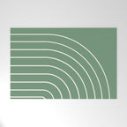 Minimal Arch XXXVIII Fresh Green Modern Geometric Lines Welcome Mat Gallery Image 1