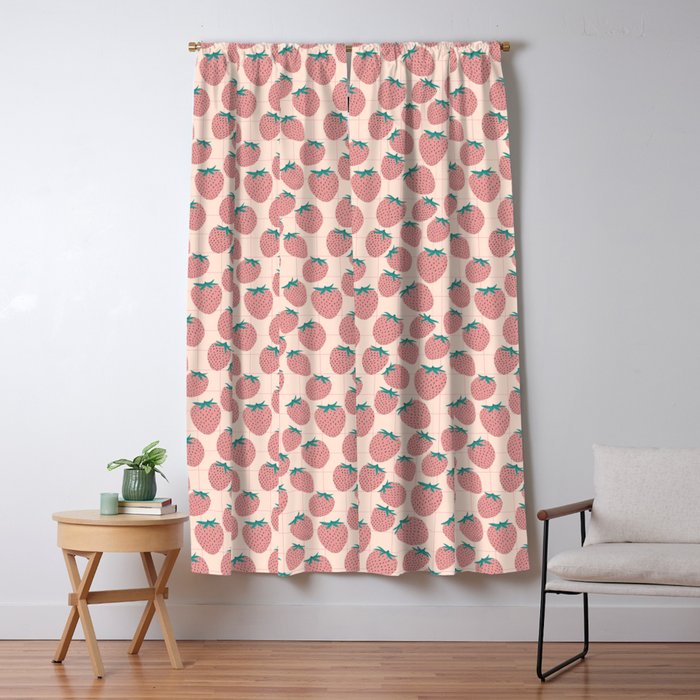 Pink strawberries Window Curtain Gallery Image 5
