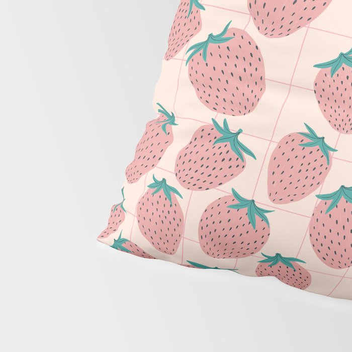 Pink strawberries Pillow Sham Gallery Image 4