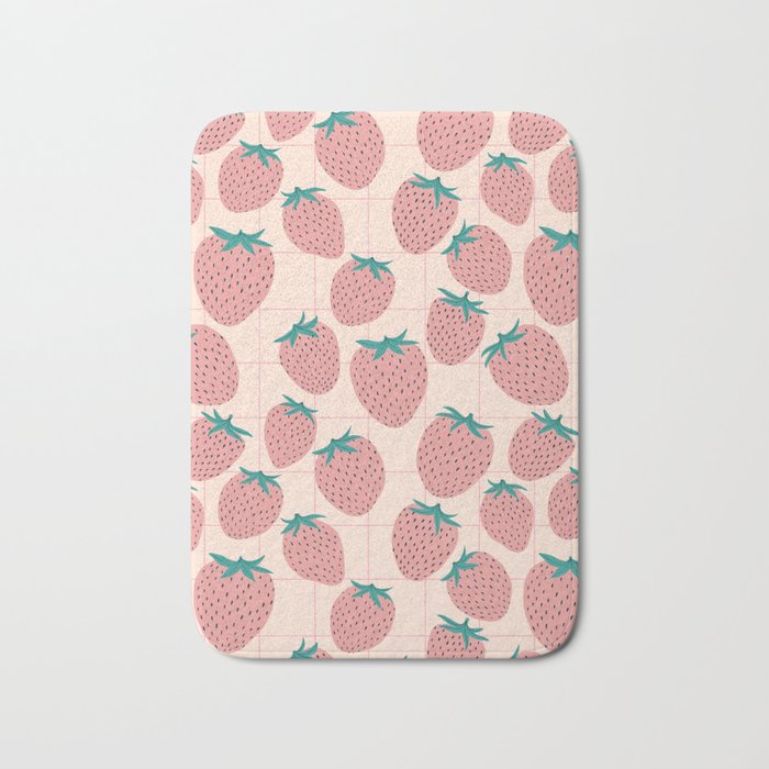Pink strawberries Bath Mat Gallery Image 1