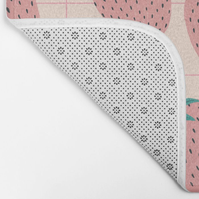 Pink strawberries Bath Mat Gallery Image 2