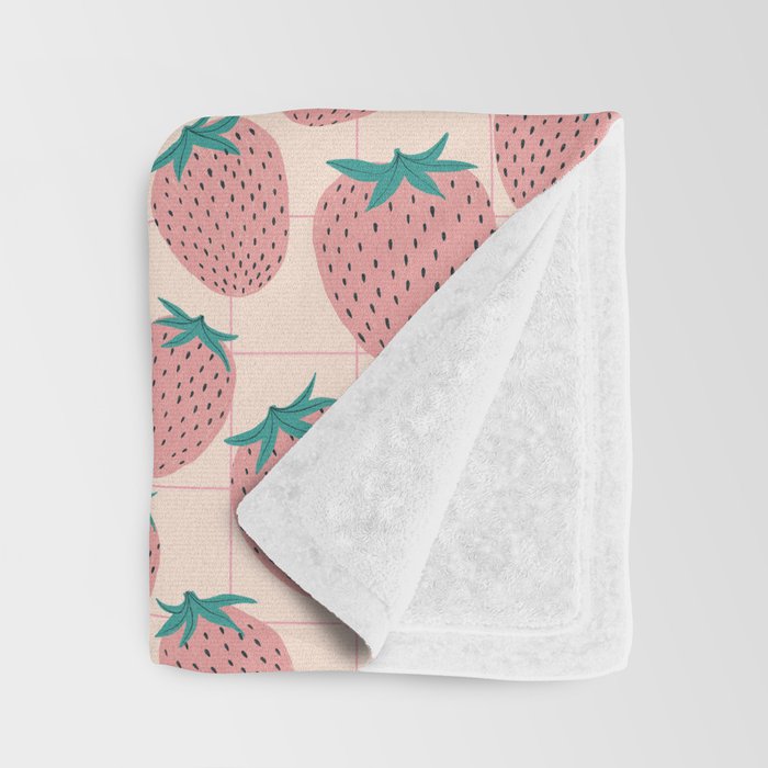 Pink strawberries Throw Blanket Gallery Image 3