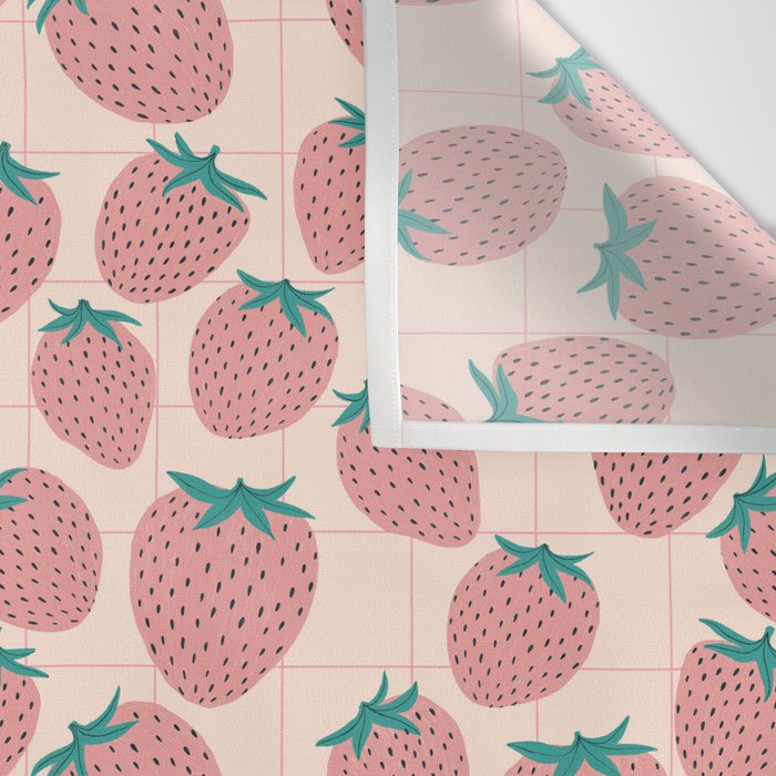 Pink strawberries Wall Tapestry Gallery Image 3