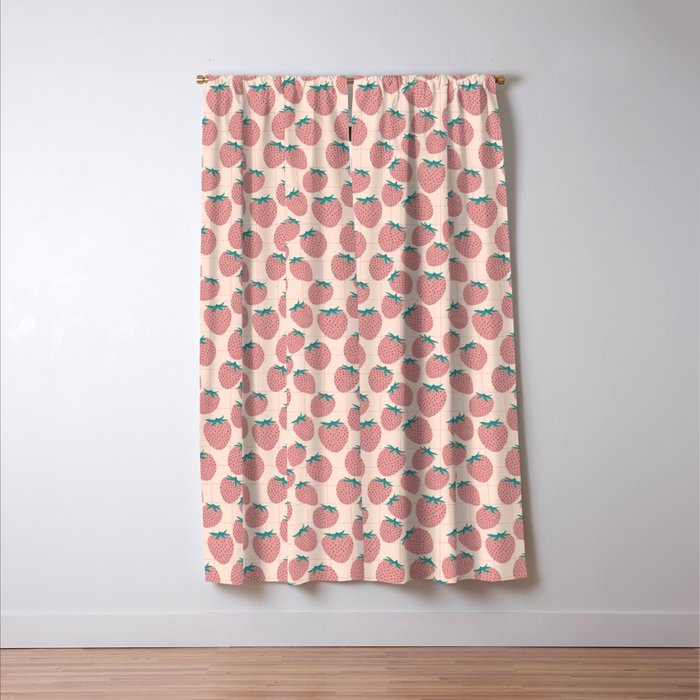 Pink strawberries Window Curtain Gallery Image 3