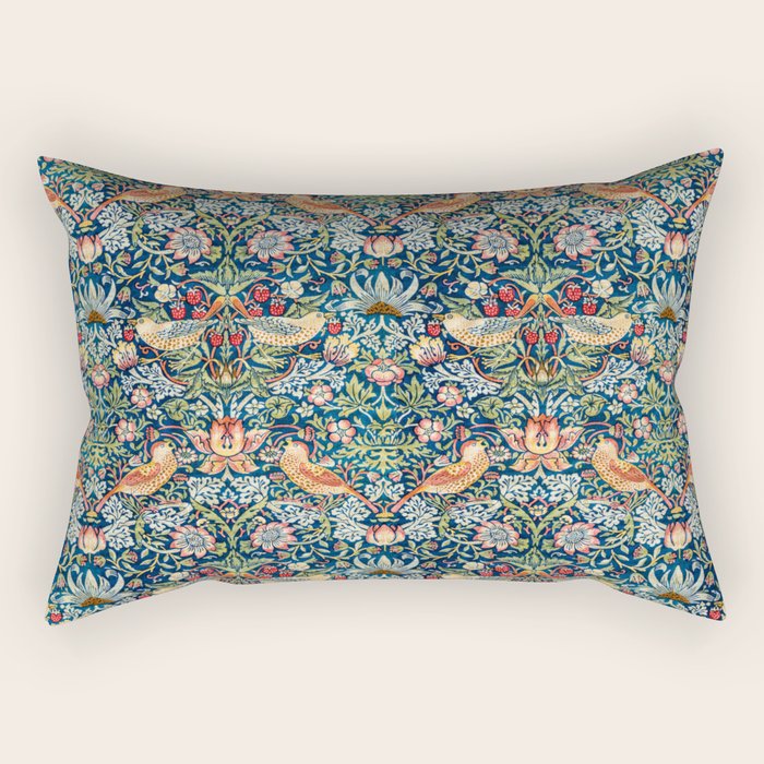 Strawberry Thief by William Morris Rectangular Pillow Gallery Image 2