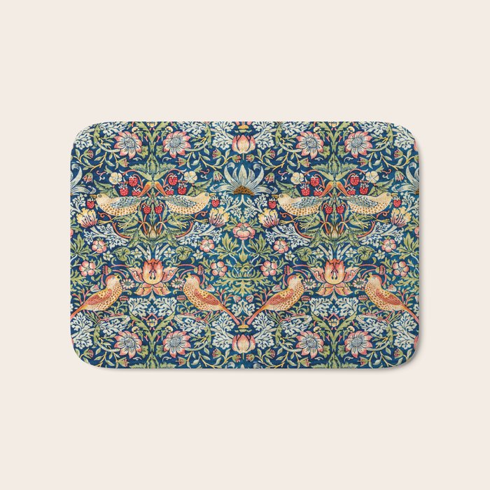 Strawberry Thief by William Morris Bath Mat Gallery Image 1