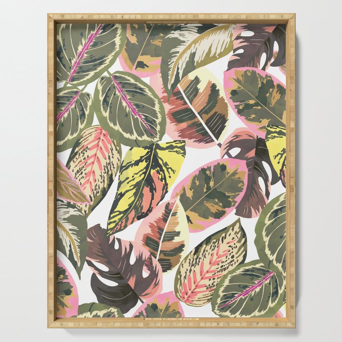 Wild jungle botanical leaves 63 Serving Tray Gallery Image 1