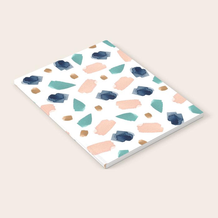 Terrazzo (turquoise, navy, pink & gold) Notebook Gallery Image 2