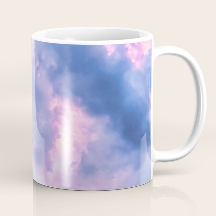 Pastel Purple Lilac Fluffy Fantasy Fairytale Sunset Clouds In The Sky Coffee Mug Gallery Image 1