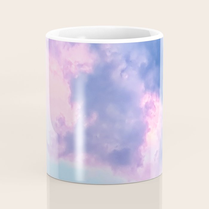 Pastel Purple Lilac Fluffy Fantasy Fairytale Sunset Clouds In The Sky Coffee Mug Gallery Image 4