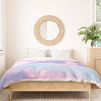 Pastel Purple Lilac Fluffy Fantasy Fairytale Sunset Clouds In The Sky Duvet Cover Gallery Image 3