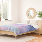 Pastel Purple Lilac Fluffy Fantasy Fairytale Sunset Clouds In The Sky Duvet Cover Gallery Image 2