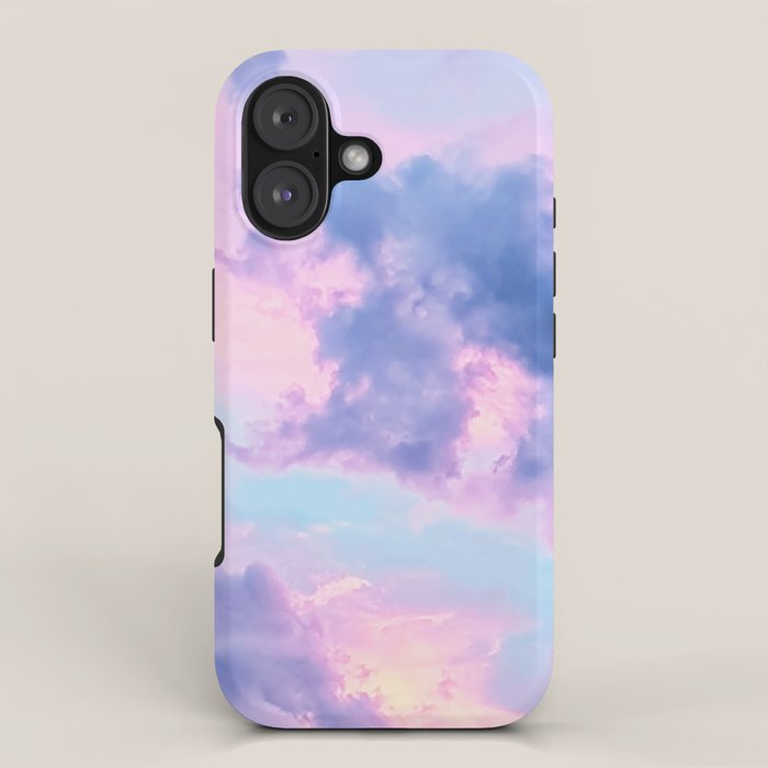 Pastel Purple Lilac Fluffy Fantasy Fairytale Sunset Clouds In The Sky iPhone Case Gallery Image 1