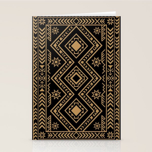 Intricate Gold and Black Tribal Surface Pattern Stationery Card Gallery Image 2
