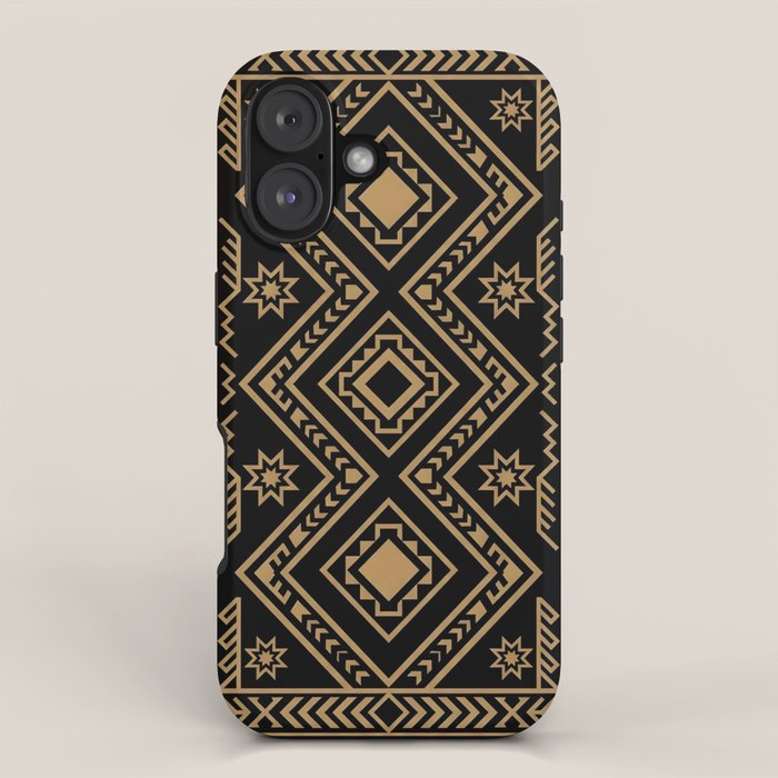 Intricate Gold and Black Tribal Surface Pattern iPhone Case Gallery Image 1
