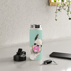 Bubble Gum Sneaky Llama in Green Water Bottle Gallery Image 5