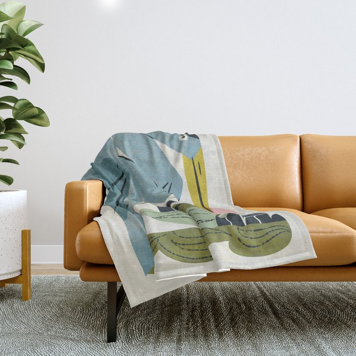 Blue Heron, Green Marsh Throw Blanket Gallery Image 1