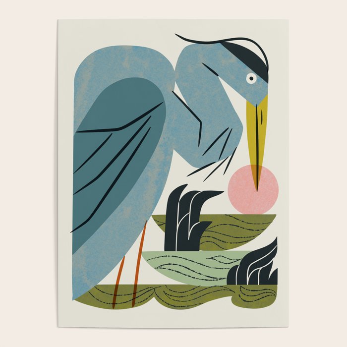 Blue Heron, Green Marsh Poster Gallery Image 4