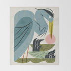 Blue Heron, Green Marsh Throw Blanket Gallery Image 2