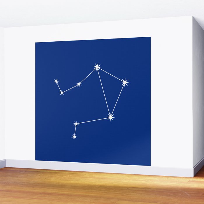 Libra Zodiac Star Constellation Line Art Dark Blue Wall Mural Gallery Image 2