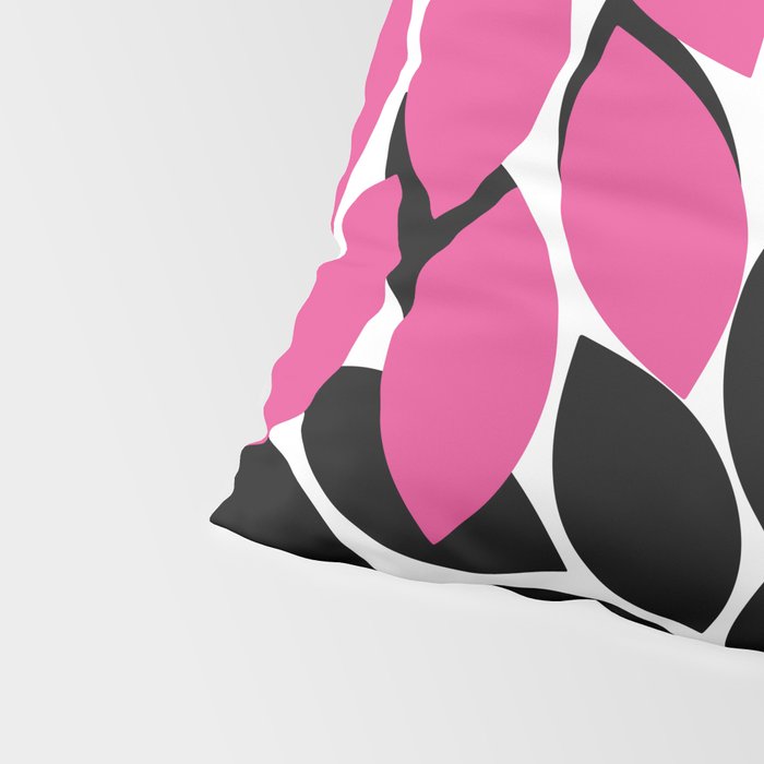Bold Colorful Hot Pink Black Dahlia Flower Burst Petals Pillow Sham Gallery Image 4