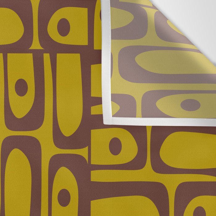 Eclectic Mid Century Modern Piquet Multi Pattern in Chartreuse Olive and Brown Wall Tapestry Gallery Image 3