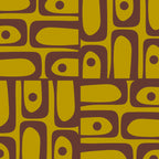 Eclectic Mid Century Modern Piquet Multi Pattern in Chartreuse Olive and Brown Coffee Mug Gallery Image 2