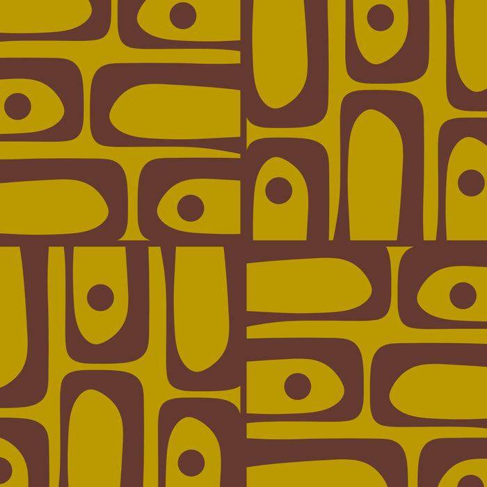 Eclectic Mid Century Modern Piquet Multi Pattern in Chartreuse Olive and Brown Coffee Mug Gallery Image 2