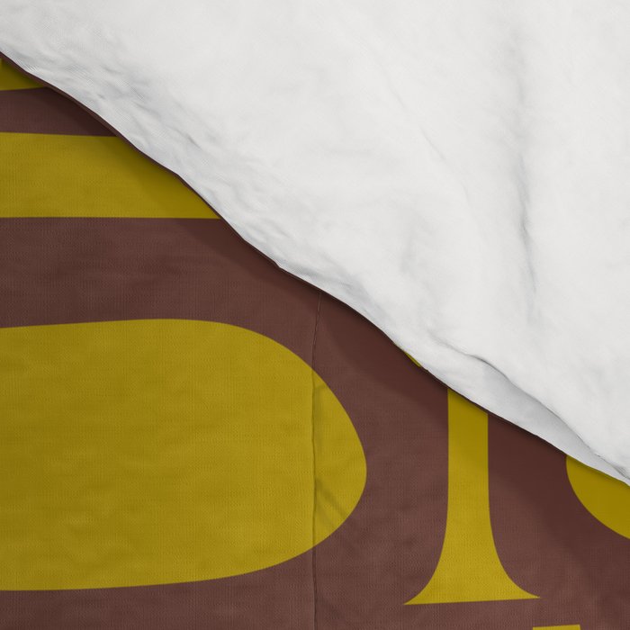 Eclectic Mid Century Modern Piquet Multi Pattern in Chartreuse Olive and Brown Comforter Gallery Image 4