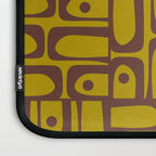 Eclectic Mid Century Modern Piquet Multi Pattern in Chartreuse Olive and Brown Laptop Sleeve Gallery Image 3