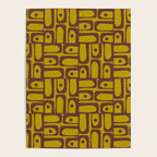 Eclectic Mid Century Modern Piquet Multi Pattern in Chartreuse Olive and Brown Poster Gallery Image 4
