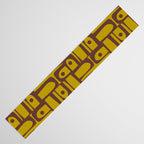 Eclectic Mid Century Modern Piquet Multi Pattern in Chartreuse Olive and Brown Table Runner Gallery Image 3