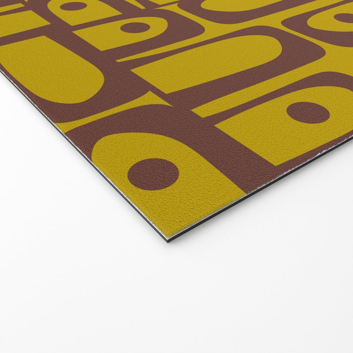 Eclectic Mid Century Modern Piquet Multi Pattern in Chartreuse Olive and Brown Welcome Mat Gallery Image 2
