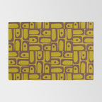 Eclectic Mid Century Modern Piquet Multi Pattern in Chartreuse Olive and Brown Rug Gallery Image 2