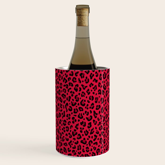 RED LEOPARD PRINT â Cherry Red | Collection : Punk Rock Animal Prints | Wine Chiller Gallery Image 1