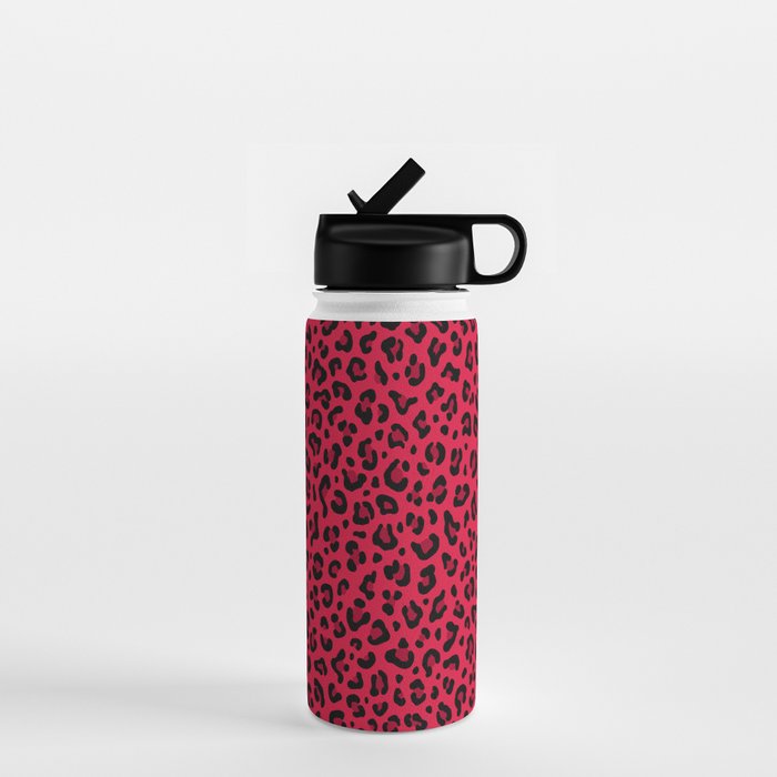 RED LEOPARD PRINT â Cherry Red | Collection : Punk Rock Animal Prints | Water Bottle Gallery Image 1