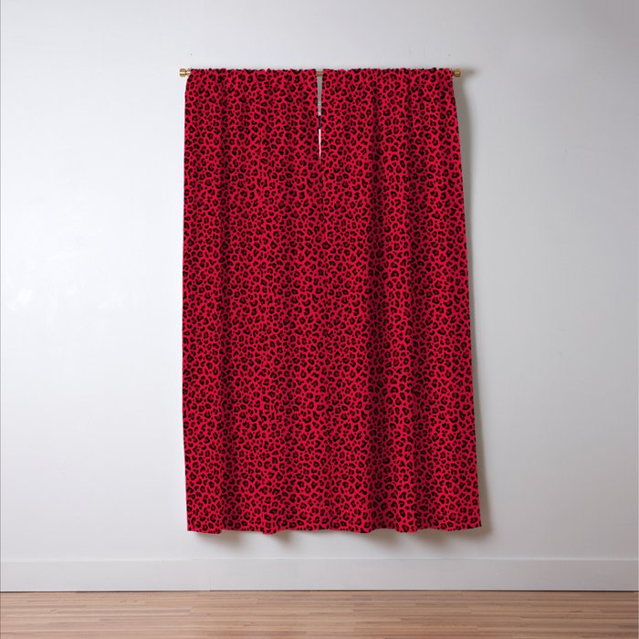 RED LEOPARD PRINT â Cherry Red | Collection : Punk Rock Animal Prints | Window Curtain Gallery Image 3