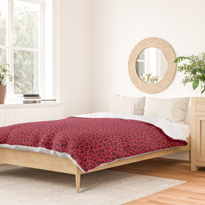 RED LEOPARD PRINT â Cherry Red | Collection : Punk Rock Animal Prints | Duvet Cover Gallery Image 2