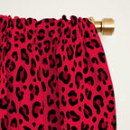 RED LEOPARD PRINT â Cherry Red | Collection : Punk Rock Animal Prints | Window Curtain Gallery Image 2