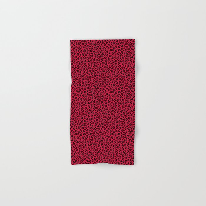 RED LEOPARD PRINT â Cherry Red | Collection : Punk Rock Animal Prints | Bath Towel Gallery Image 1