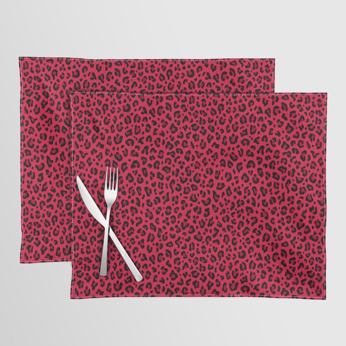 RED LEOPARD PRINT â Cherry Red | Collection : Punk Rock Animal Prints | Placemat Gallery Image 1