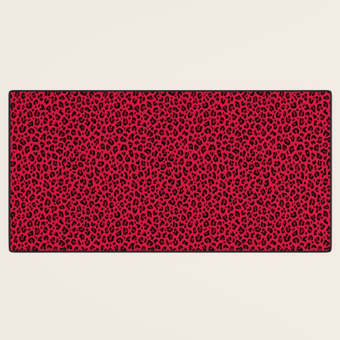 RED LEOPARD PRINT â Cherry Red | Collection : Punk Rock Animal Prints | Desk Mat Gallery Image 3