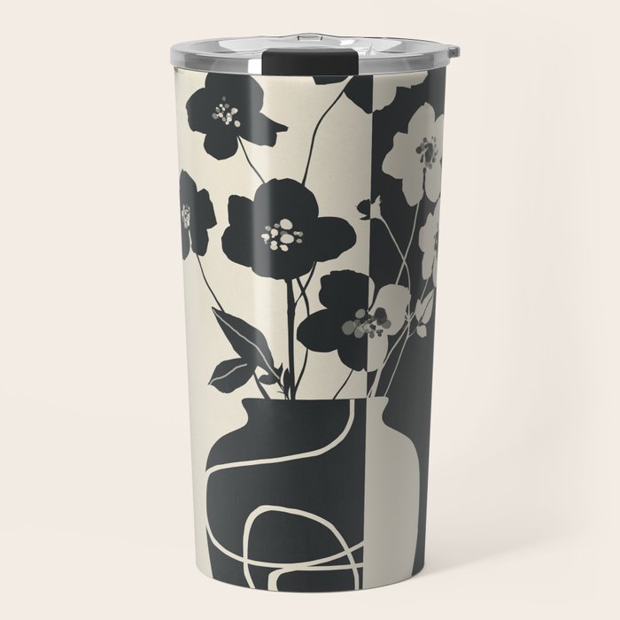 Botanical Contrast 1 Travel Mug Gallery Image 1