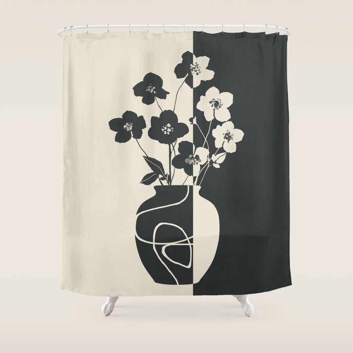 Botanical Contrast 1 Shower Curtain Gallery Image 1
