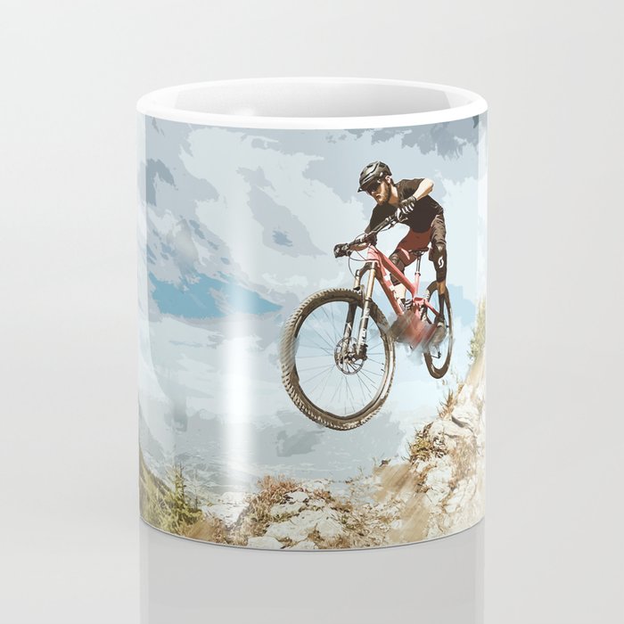 Flying Downhill on a Mountain Bike Coffee Mug Gallery Image 4