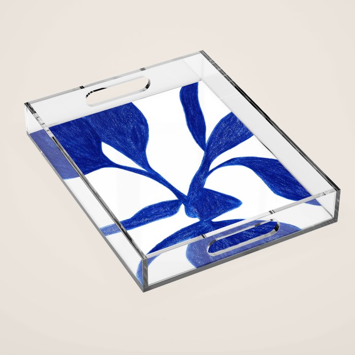 Plant blue  Acrylic Tray Gallery Image 1