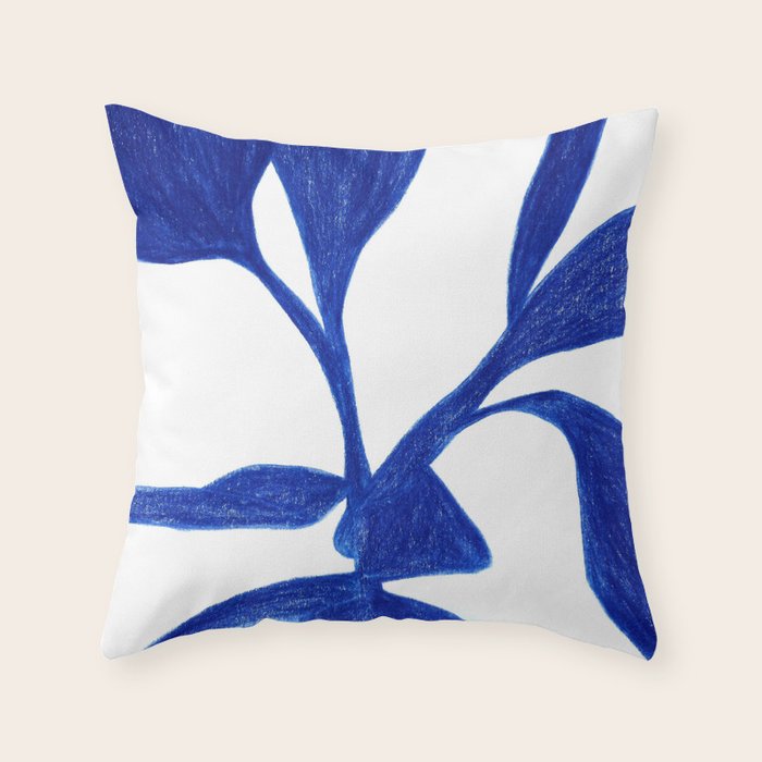 Plant blue  Throw Pillow Gallery Image 1