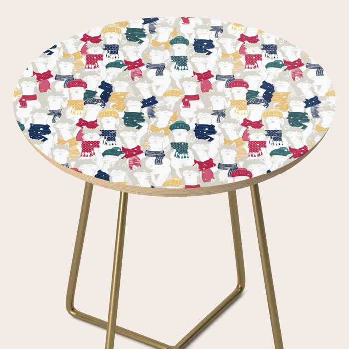 Happy llamas Christmas choir Side Table Gallery Image 2