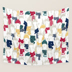 Happy llamas Christmas choir Wall Tapestry Gallery Image 4