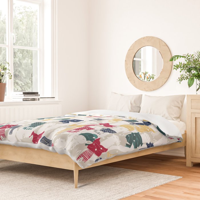 Happy llamas Christmas choir Duvet Cover Gallery Image 2
